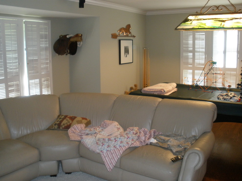 Transitional family room - before