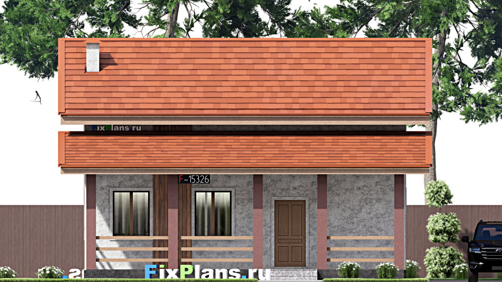 Проект дома с мансардой 9х10 м S117м2 F-15326