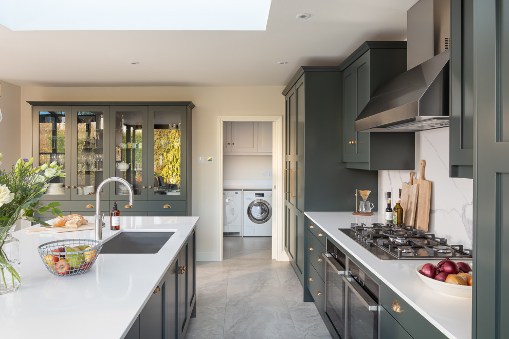 Elegant rich Green Shaker kitchen - Traditional - Kitchen - Essex - by ...