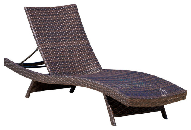Gdf Studio Lakeport Outdoor Adjustable, Wicker Outdoor Chaise Lounge Chair