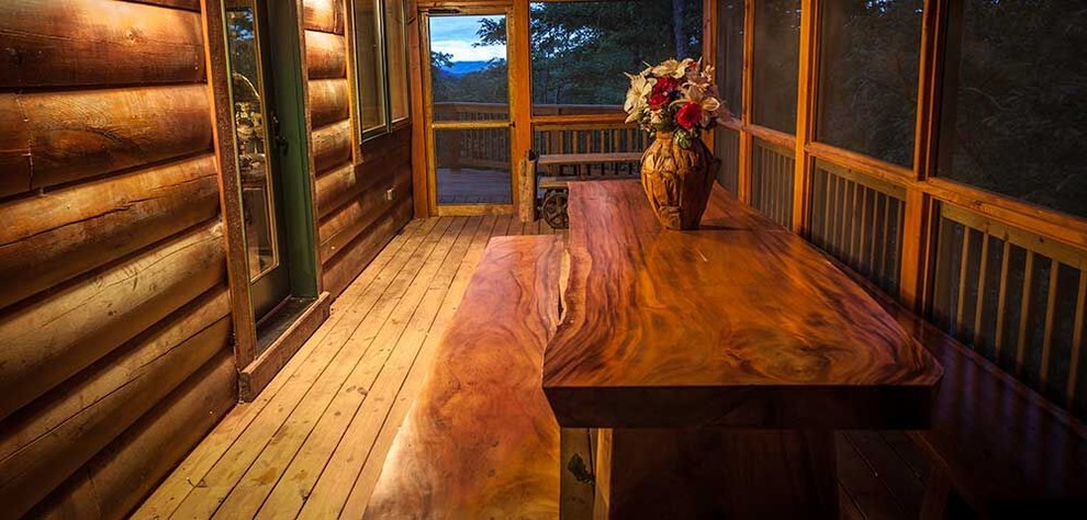 Inspiration for a rustic sunroom remodel in Charlotte
