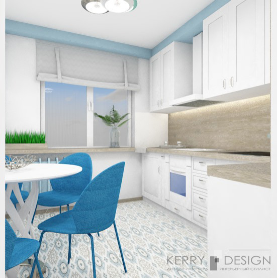 Кухня в  стиле прованс 9 кв м