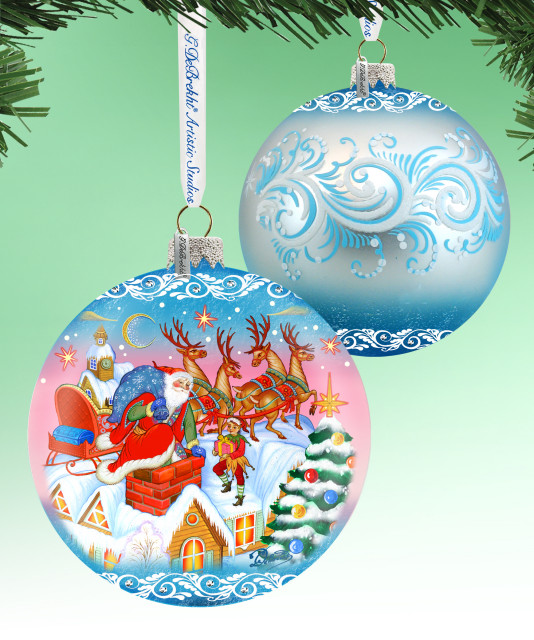 Hand Painted Scenic Glass Ornament Special Delivery Ball, Limited ...
