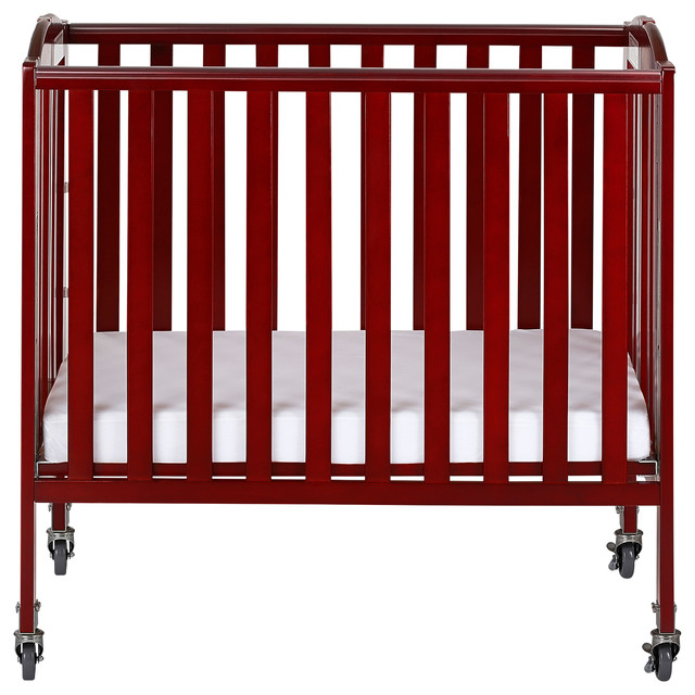 Dream On Me 3 In 1 Folding Portable Crib In Cherry Transitional