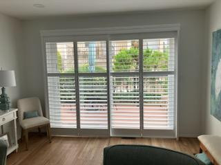 PLANTATION SHUTTERS FOR SLIDING GLASS DOORS