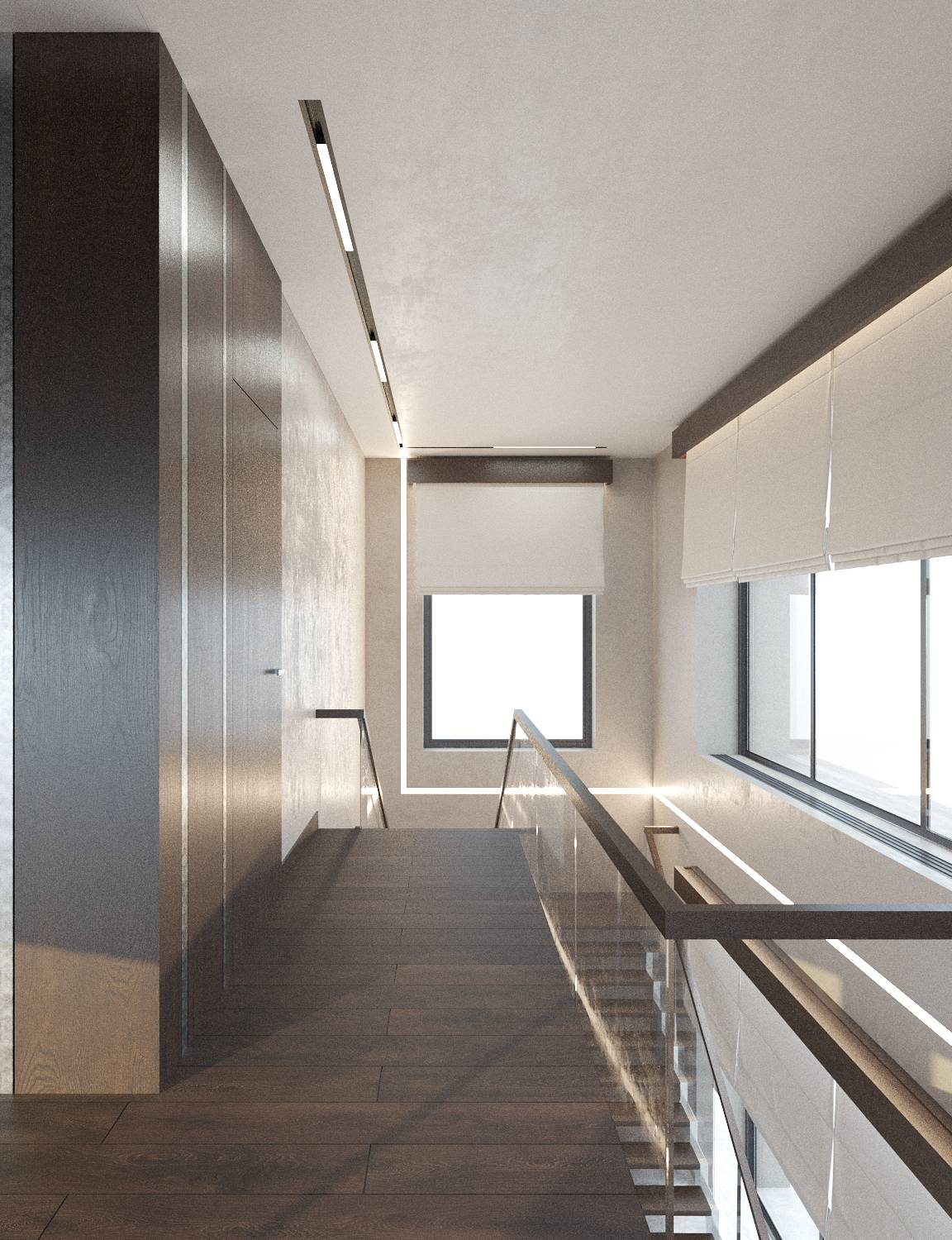 Интерьер двухэтажного загородного дома