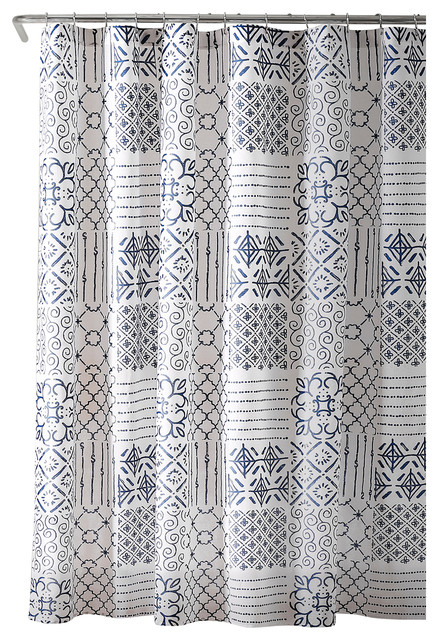 Monique Blue Shower Curtain Single 72 X72 Contemporary