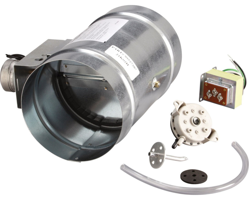8" Universal Automatic MakeUp Air Damper W/ Pressure Sensor Kit