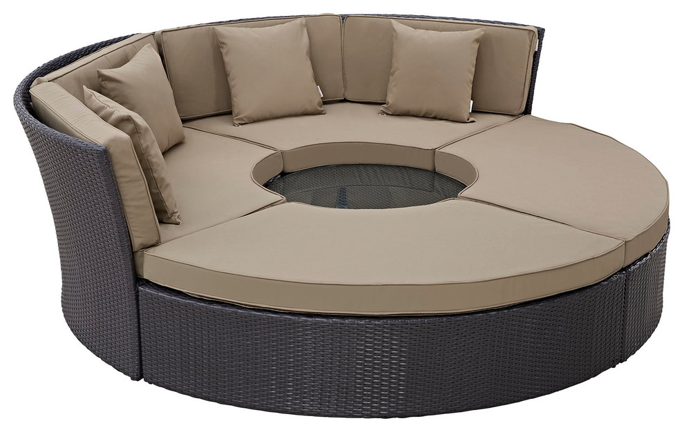 Convene Circular Outdoor Patio Daybed Set Tropical Outdoor