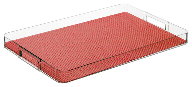 Kraftware Fishnet Brick Red Rectangular Tray