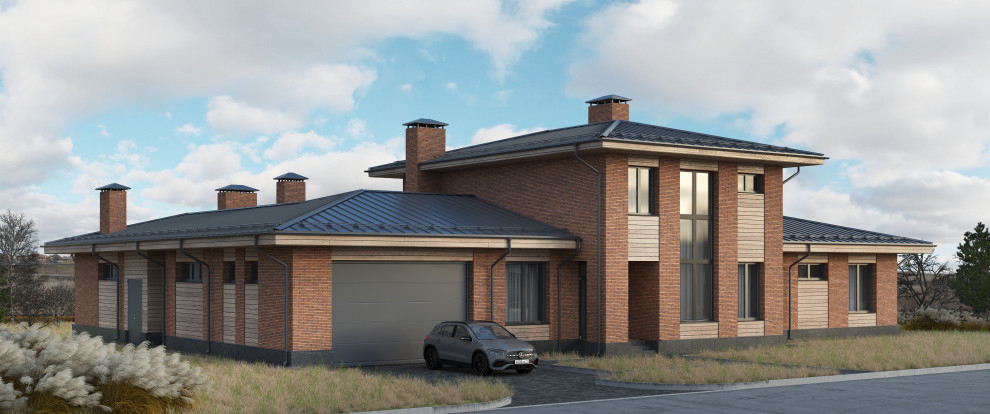 Проект | Загородная Резиденция | Стиль «Дом Прерий» Фрэнка Ллойда Райта | 2021