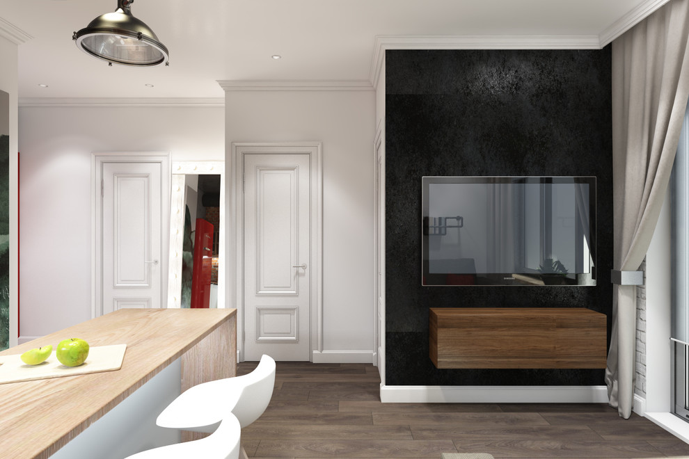 Лофт с красными акцентами