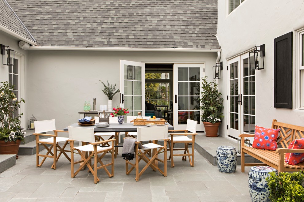 Inspiration for a large transitional courtyard patio in Los Angeles with no cover.