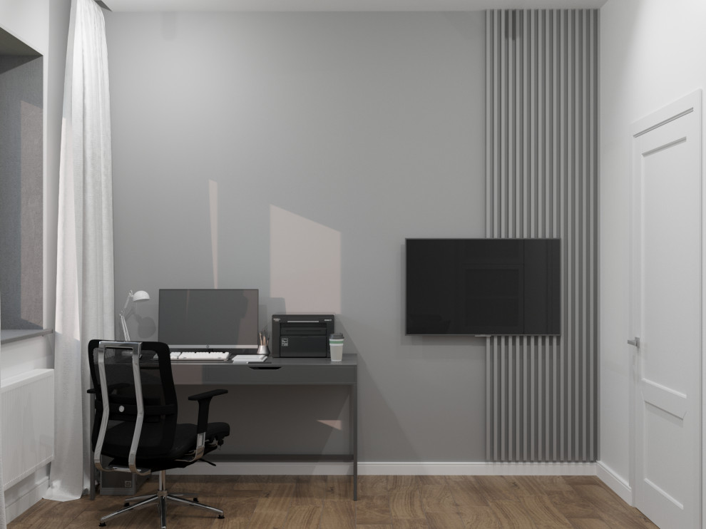 Проект кабинета в спокойных оттенках