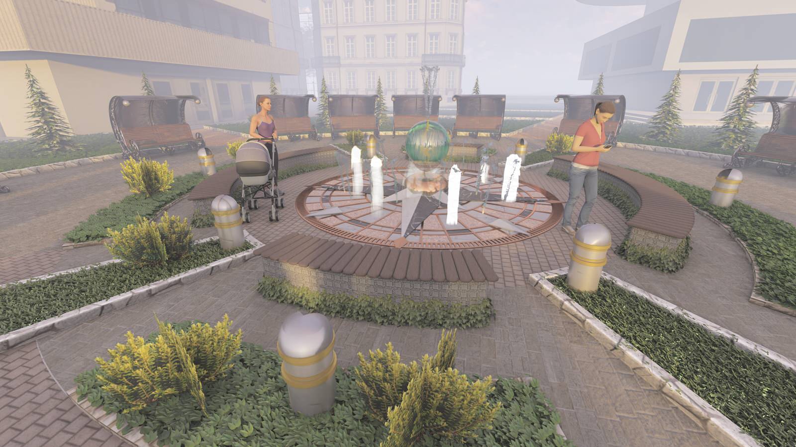 Эскиз -концепт фонтан "Роза ветров"