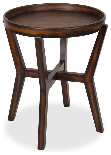 Arkdale Round Accent Table With Removable Tray Top Dark Walnut Brown Arkdale Round Accent Table With Removable Tray Top Dark Walnut Brown