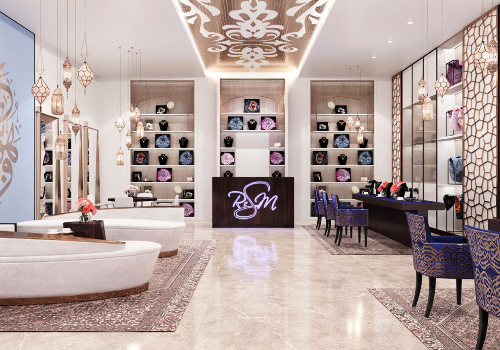 3D визуализация ювелирного салона в Москве.