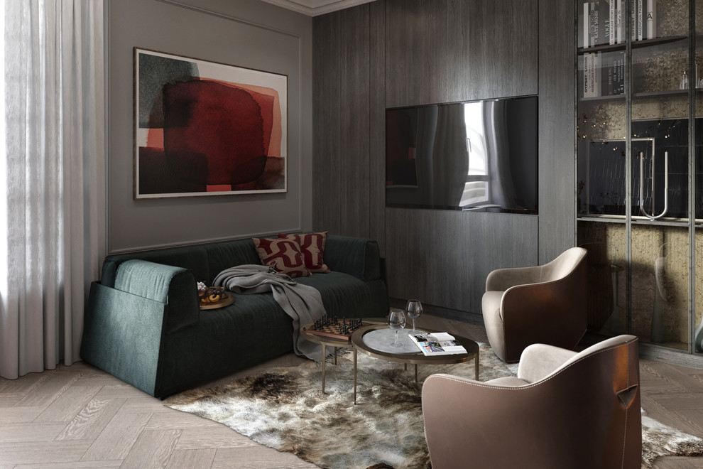 Дизайн-проект квартиры с камином в ЖК "Береговой"