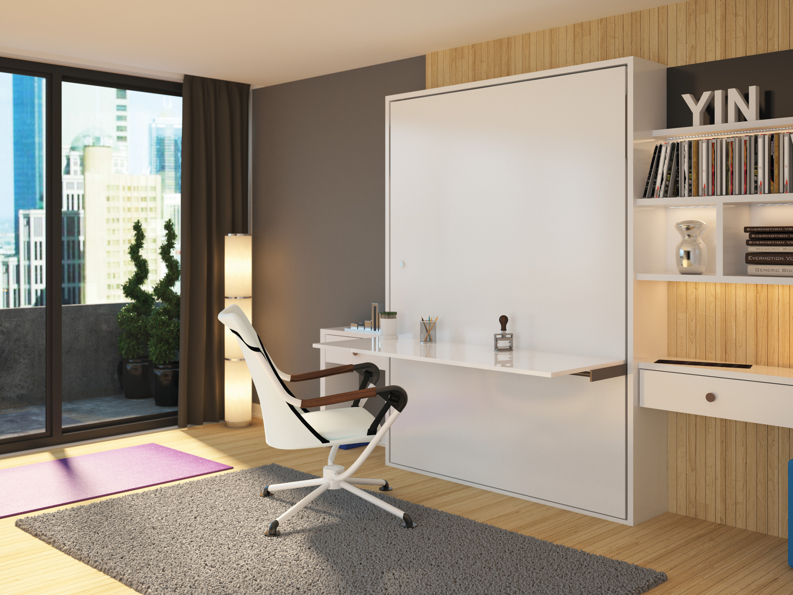 Office Desk and Murphy Bed Combination