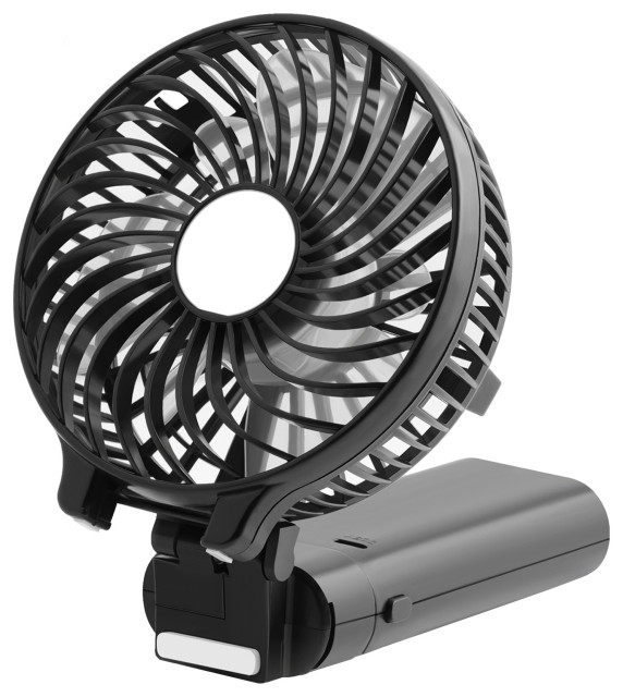 Opolar Hezekiah 4 in. Handheld Foldable 3 Speeds Cooling Desk Fan in Black Electric Fans by