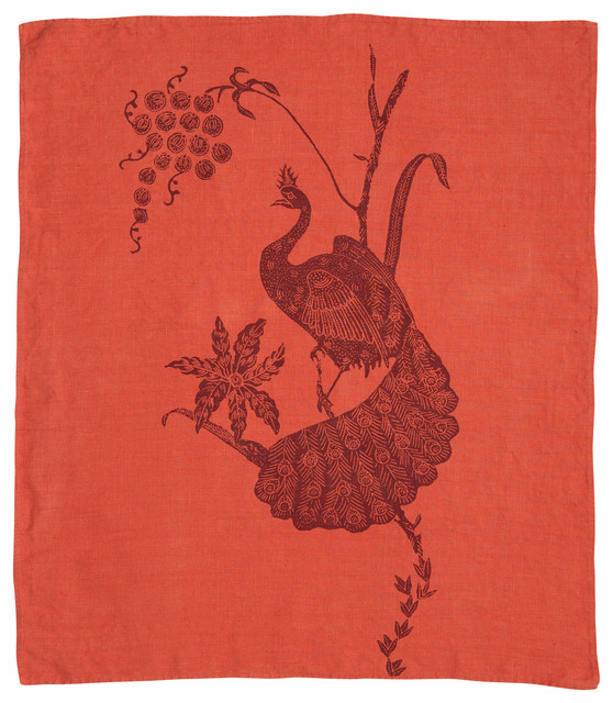 Indochine Peacock Hand Towel, Spice/Cherry