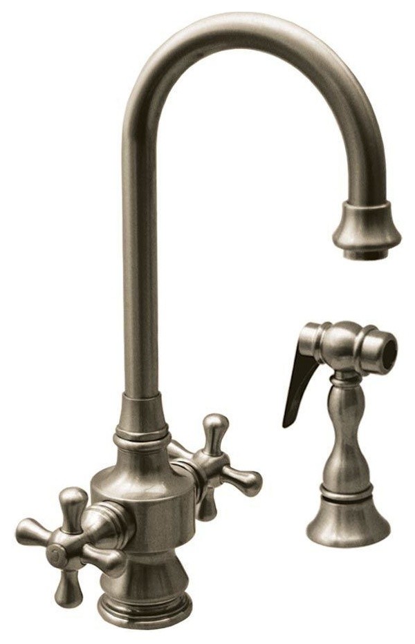 Vintage III Prep Faucet, Short Gooseneck Swivel Spout, Brushed Nickel