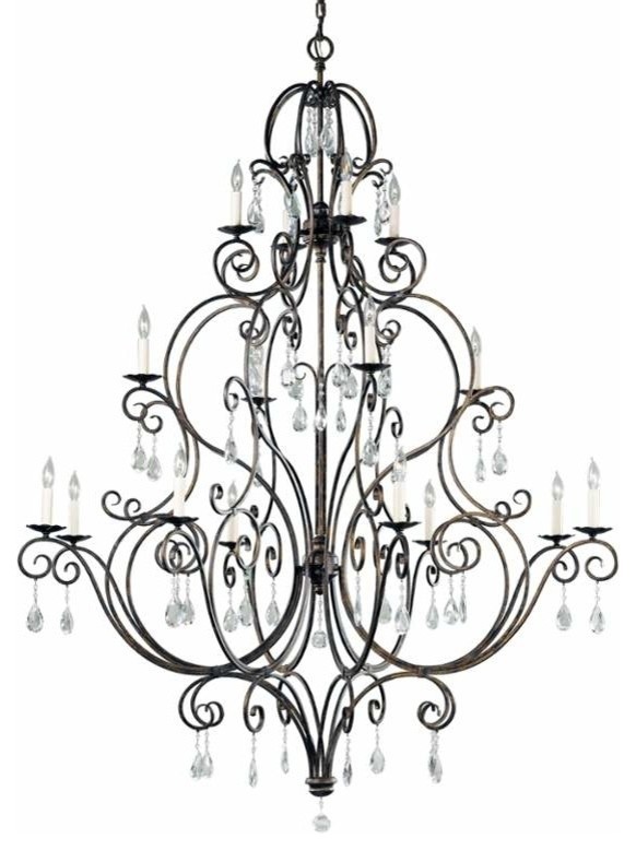 Chateau 16 - Light Multi-Tier Chandelier , Mocha Bronze