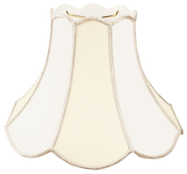 Scallop Hourglass Lamp Shade Design Ideas Beige White Scalloped Panel Designer Lampshade Traditional Hourglass