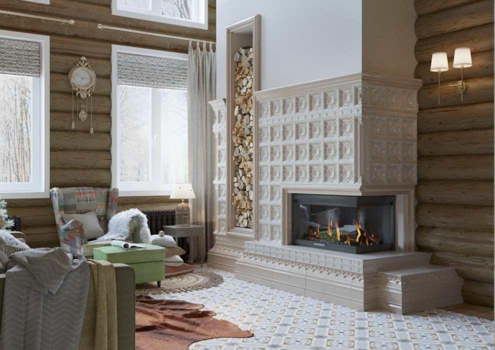 Дом  в Подмосковье.Гостиная