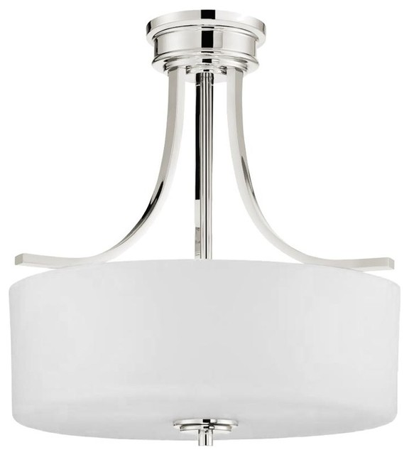 Brushed Chrome And Opal Glass 3 Arm Semi Flush Ceiling Light Fitting Chandelier - Ceiling Light Shades White Brushed Chrome And Opal Glass 3 Arm Semi Flush Ceiling Light Fitting Chandelier - Ceiling Light Shades White