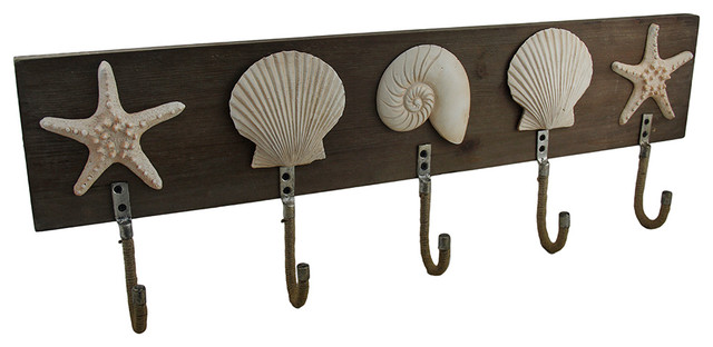 5 hook seashell design wooden wall rack beach style coatracks and umbrella - Wooden Wall Rack Designs 5 hook seashell design wooden wall rack beach style coatracks and umbrella - Wooden Wall Rack Designs