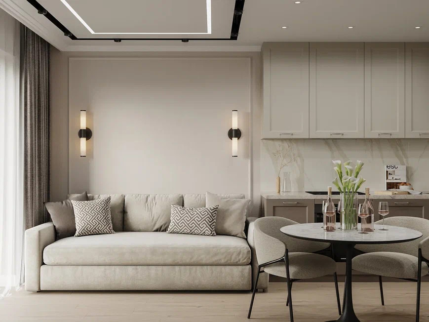 Ремонт квартиры площадью 40 м2 для женщины