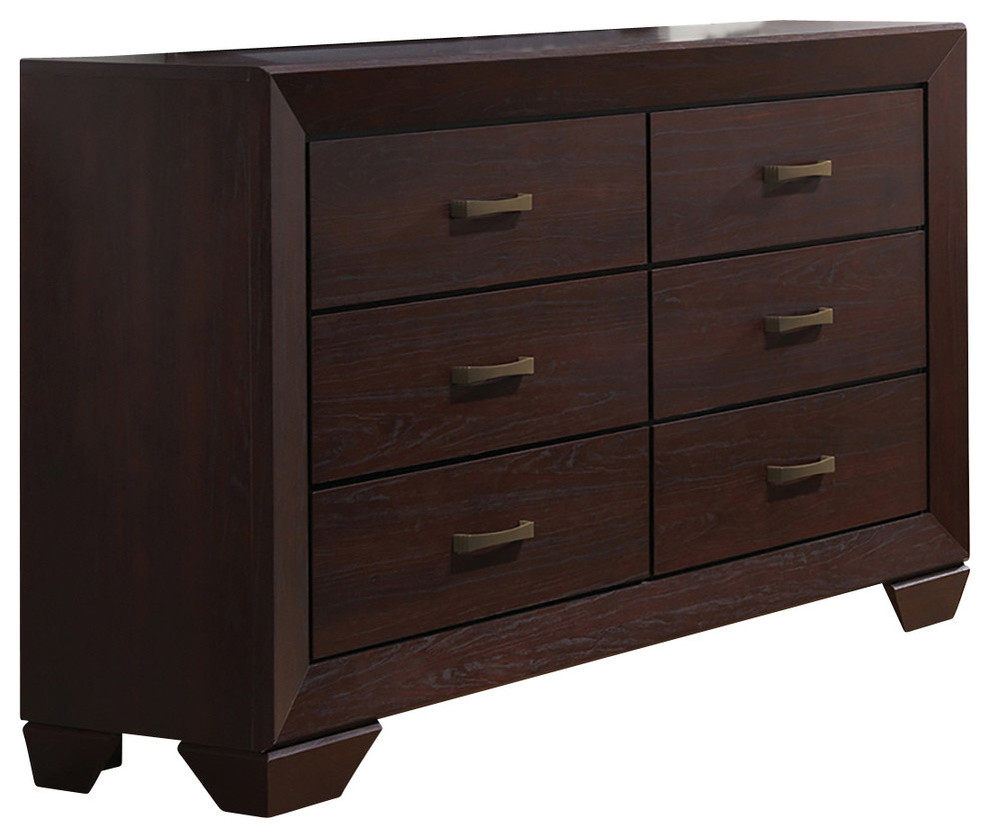 Coaster Fenbrook Dark Cocoa SixDrawer Dresser 204393 Transitional