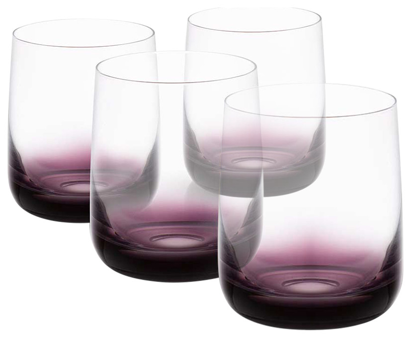 Black Swan Crystal Double Old Fashioned Glasses 13.7 oz, Set of 4