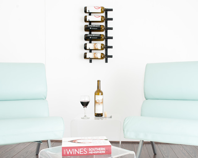 W Series Wine Rack 2 Wall Mounted Modern Metal Bottle Storage, 6 ...