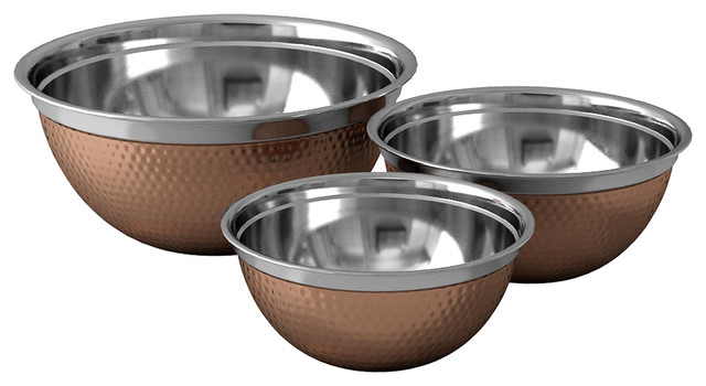 nu steel German Bowls, Set of 3, Copper