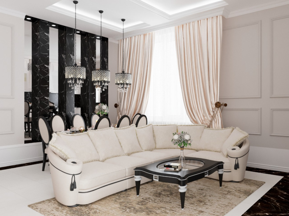 Загородный дом (кухня,гостиная) в стиле арт деко