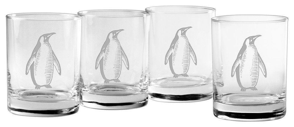 King Penguin Rocks Glasses, Set of 4