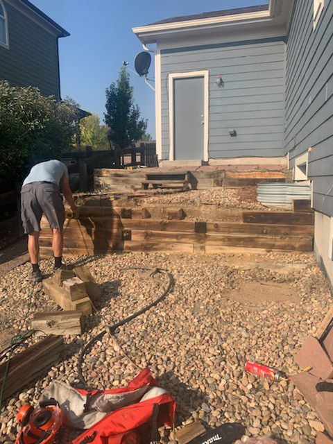 Before retaining wall