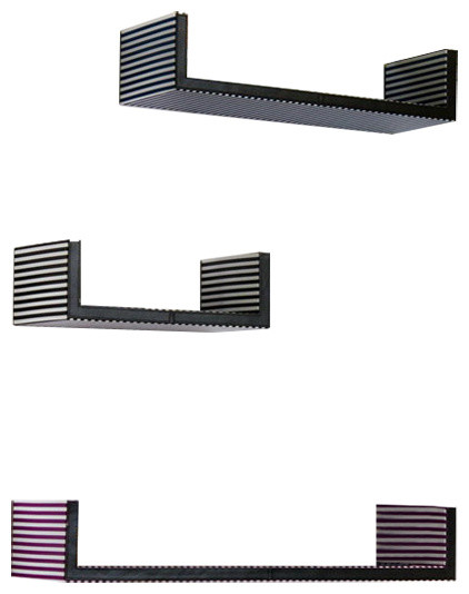 Simple LifeU-Shaped Leather Wall Shelf / Bookshelf / Floating Shelf (Set of 3)