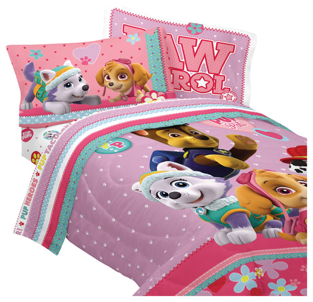 Paw Patrol Queen Bedding Set, Paw Patrol 5pc Bedding Set Twin Bed In A Bag With Bonus Tote