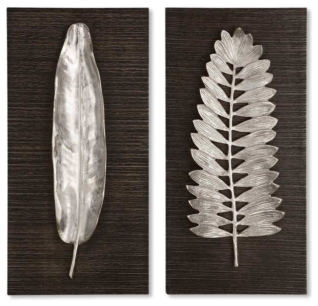 Uttermost Silver Leaves Wall Art Contemporary Wall Accents by