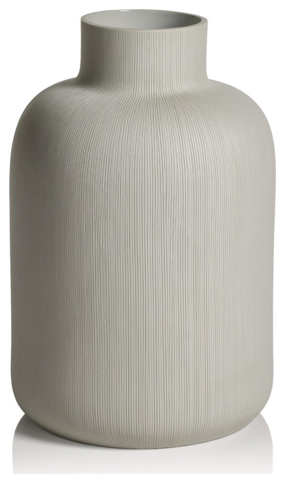 Declan Off-White Porcelain Vase, 13"