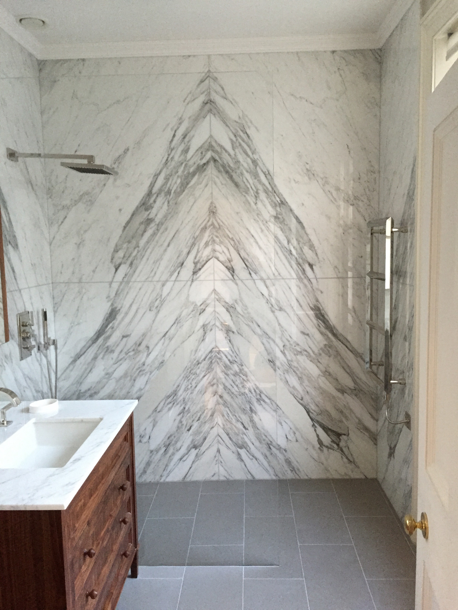 Amazing shower room, featuring an amazing loo seat & Calacatta marble
