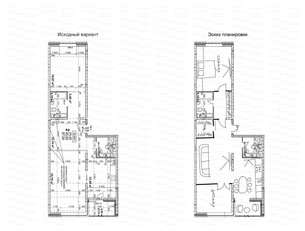 Идеи перепланировки для двухкомнатных квартир