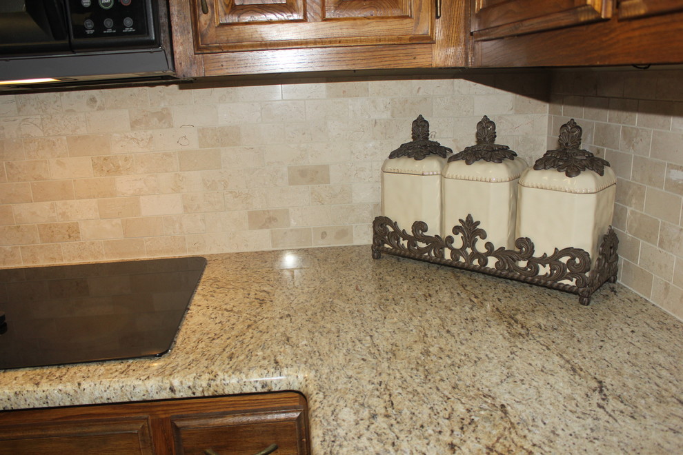 Giallo Ornamental Granite Countertop Crema Marfil Backsplash