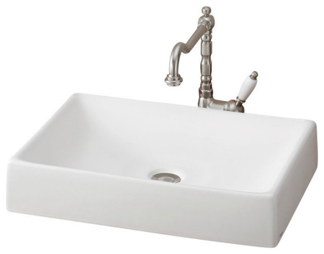 cheviot quattro white vessel rectangular bathroom sink