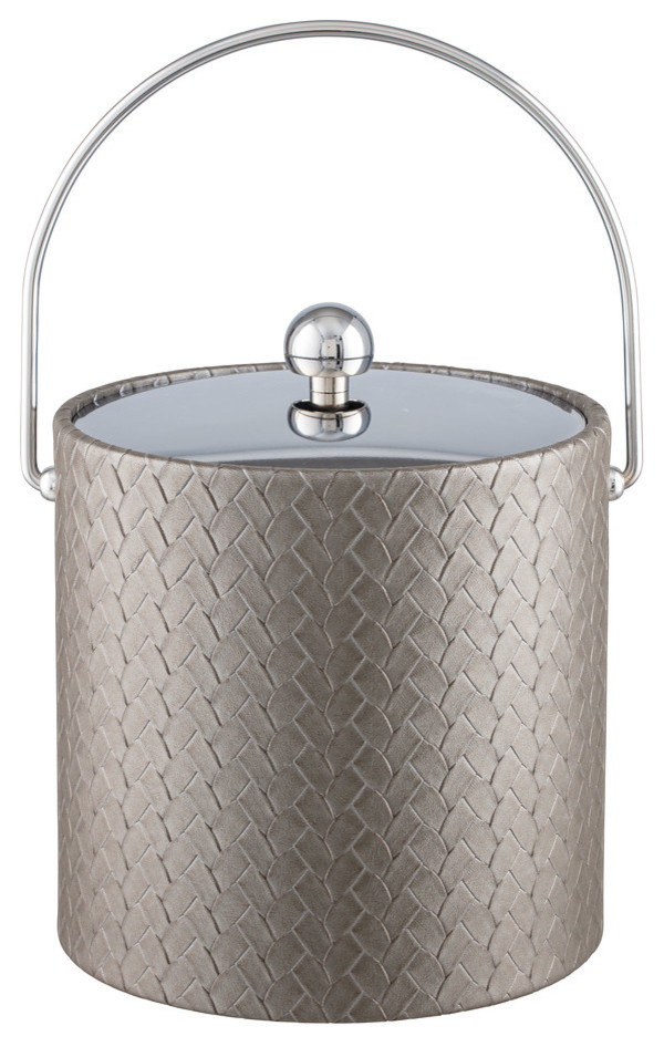 San Remo 3 qt Ice Bucket With Bale Handle and Metal Cover, Silver