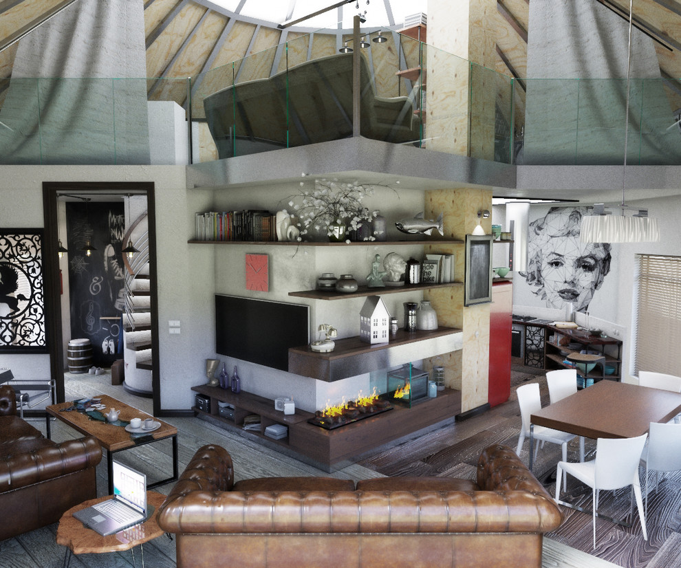 1-й этаж. Общий вид на гостиную и столовую