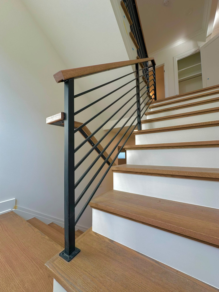 Metal railings with wood top